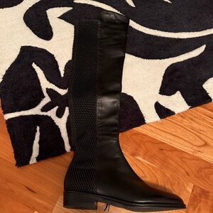 Stuart weitzman black quilted leather boots nwob 6